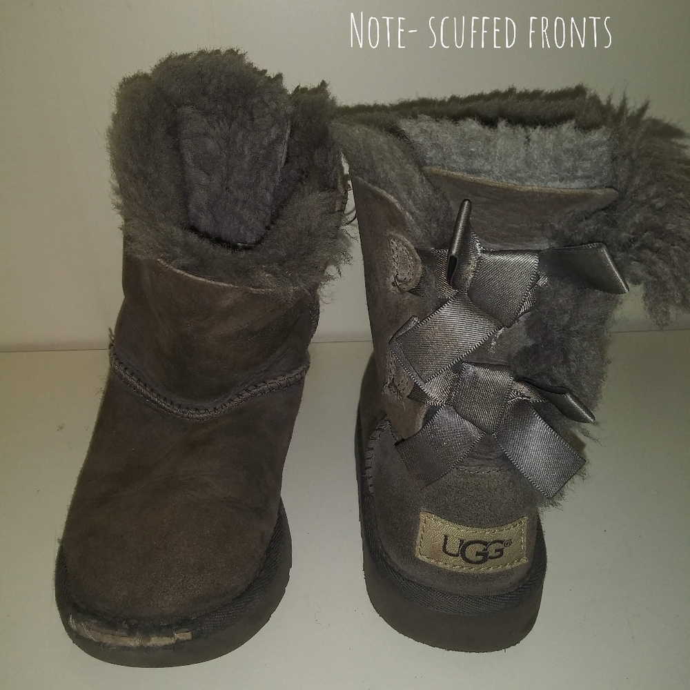 Ugg Toddler 9 Baily Bow Grey shearling